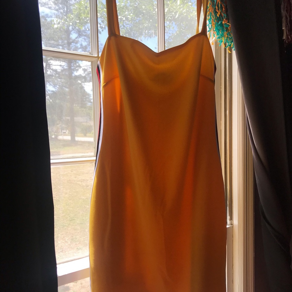 Yellow DollsKill Dress with Stripes